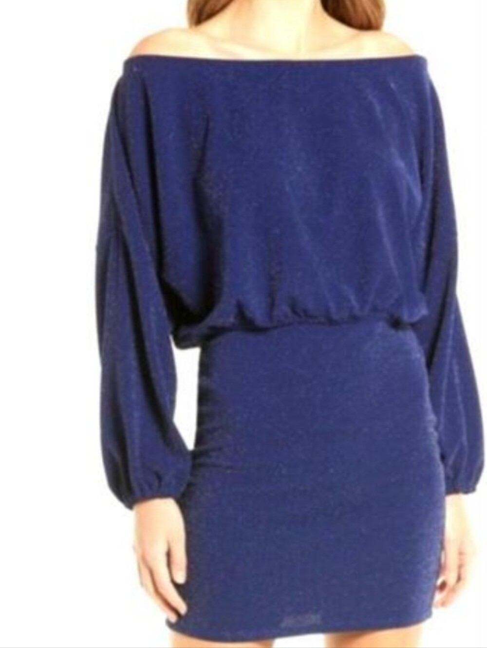 🎇 Halogen Sparkly Navy Blue Party Mini Dress Size Small